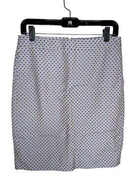 J Crew Pencil Skirt Womens 4 Gray Blue Polka Dot Career Office Classic